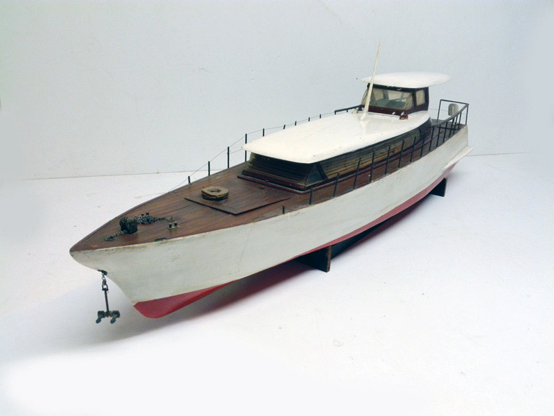 barco nautica maqueta deco motor madera 22x83x19 1u